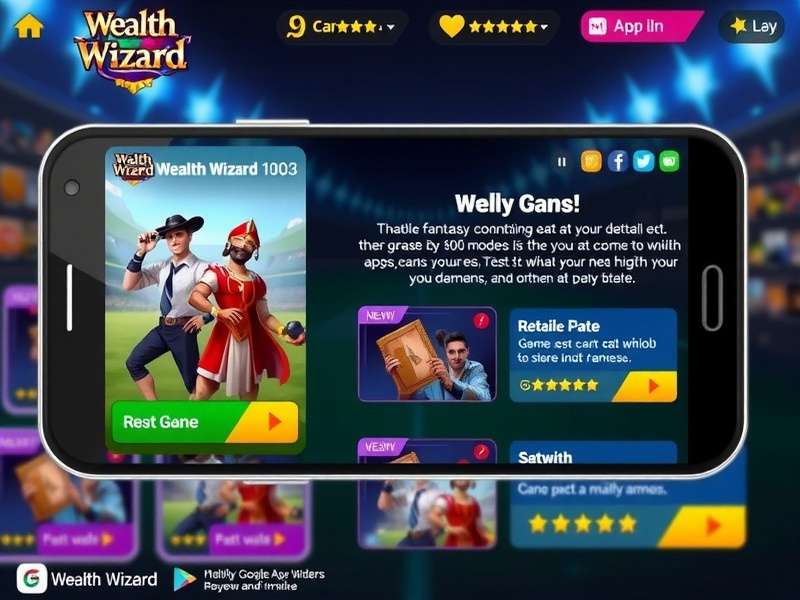 Wealth Wizard mobile app showing different game modes